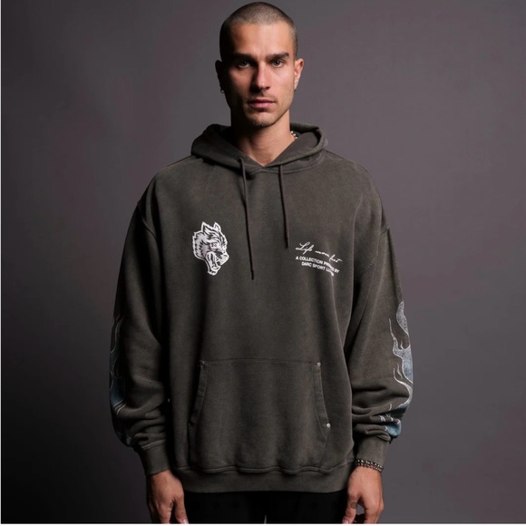 DARC SPORTS FULL THROTTLE "VINTAGE RIVET BISHOP" HOODIE IN WOLF GRAY - Picture 3 of 11